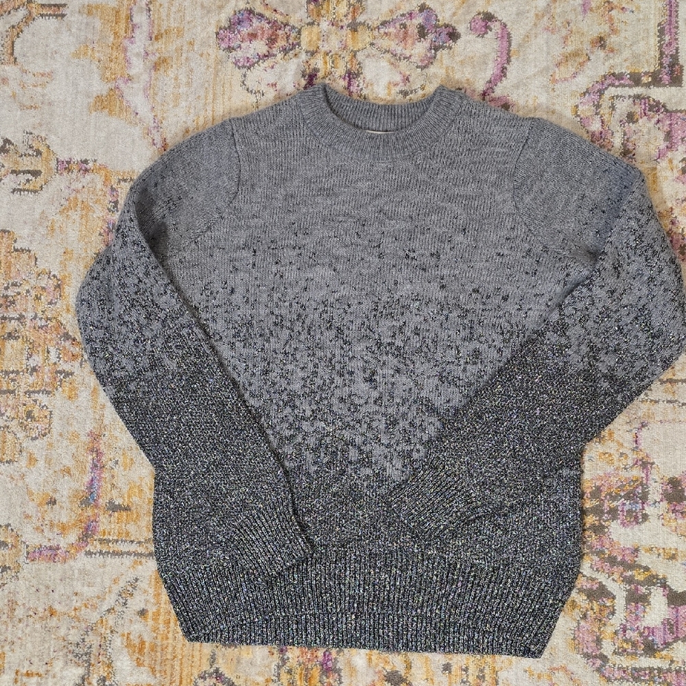 H&M Gray and Black Gradient Crewneck Sweater